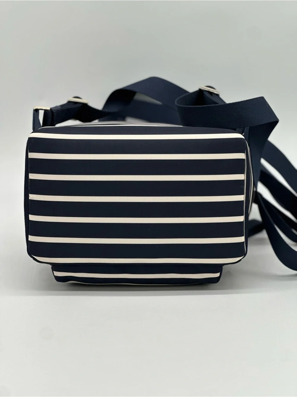 kate spade navy and white striped mini backpack with gold logo - Picture 5 of 11